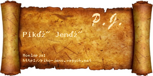 Pikó Jenő névjegykártya