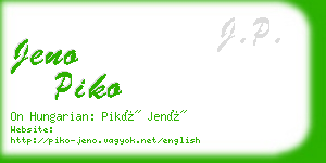 jeno piko business card